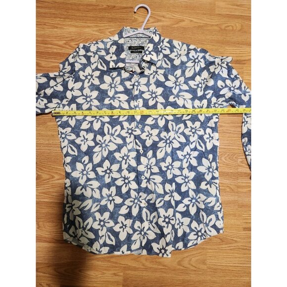 Bugatchi Men Shirts Long Sleeves Large White And Blue Pre-Owned - Picture 5 of 8